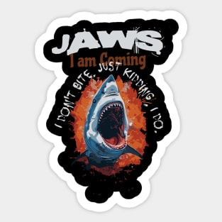 GREAT WHITE SHARK，JAWS BITE T-SHIRT 01 Sticker